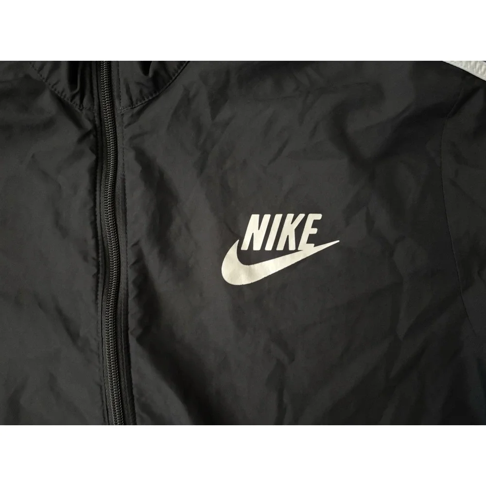 Vintage Nike 1/3 Anorak Jacket XL Black Purple Track Pullover‎ Pocket 1/4 Zip